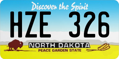 ND license plate HZE326