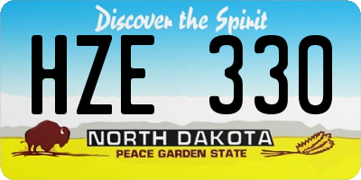 ND license plate HZE330