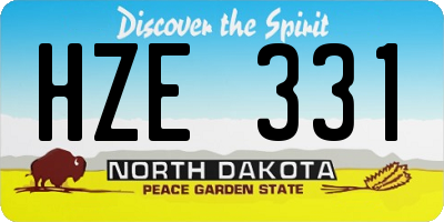 ND license plate HZE331