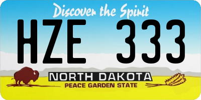 ND license plate HZE333