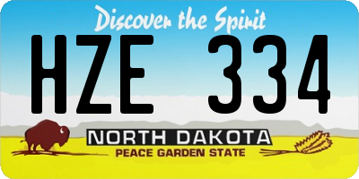 ND license plate HZE334
