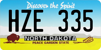 ND license plate HZE335