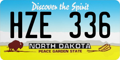 ND license plate HZE336