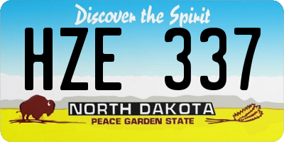 ND license plate HZE337