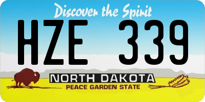 ND license plate HZE339