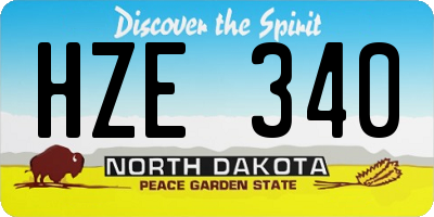 ND license plate HZE340
