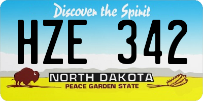 ND license plate HZE342