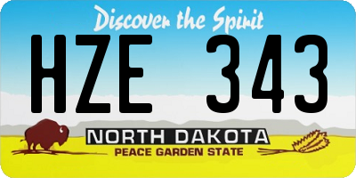 ND license plate HZE343