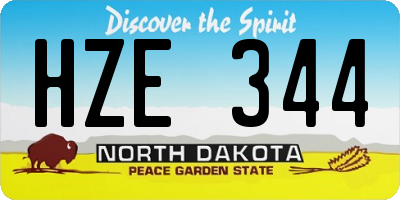 ND license plate HZE344
