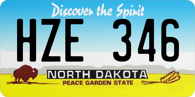 ND license plate HZE346