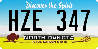 ND license plate HZE347