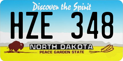 ND license plate HZE348