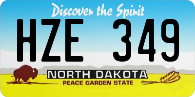 ND license plate HZE349