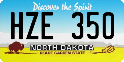 ND license plate HZE350