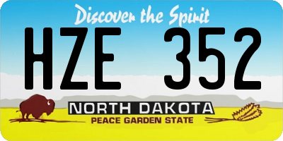 ND license plate HZE352