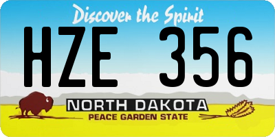 ND license plate HZE356