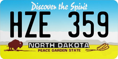 ND license plate HZE359