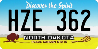 ND license plate HZE362