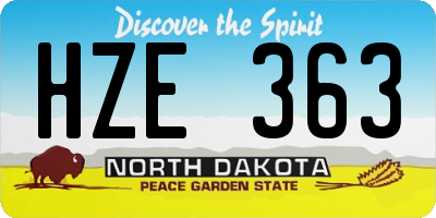 ND license plate HZE363