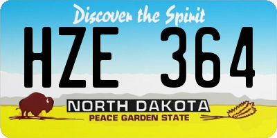 ND license plate HZE364