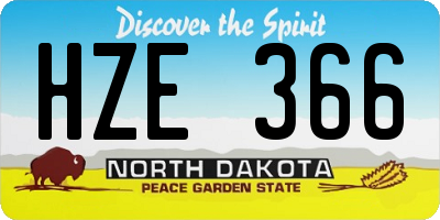 ND license plate HZE366