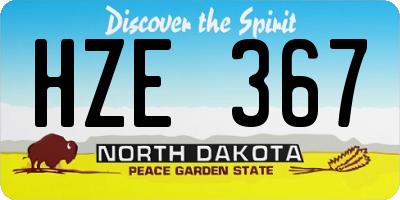 ND license plate HZE367
