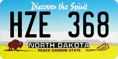 ND license plate HZE368