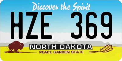 ND license plate HZE369
