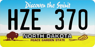 ND license plate HZE370