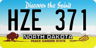ND license plate HZE371