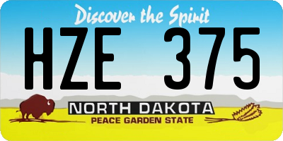 ND license plate HZE375