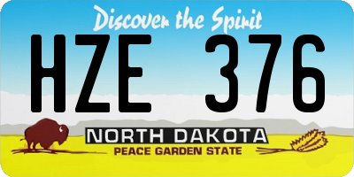 ND license plate HZE376