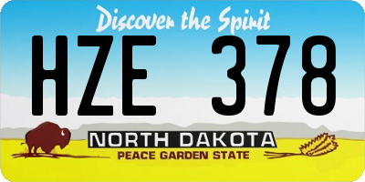 ND license plate HZE378