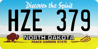 ND license plate HZE379
