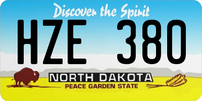 ND license plate HZE380