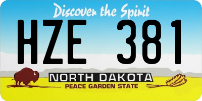 ND license plate HZE381