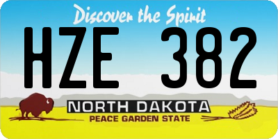 ND license plate HZE382