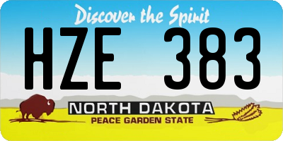 ND license plate HZE383