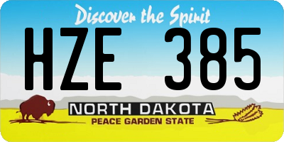 ND license plate HZE385