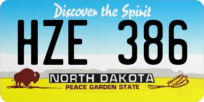 ND license plate HZE386