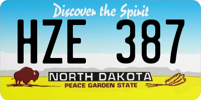 ND license plate HZE387