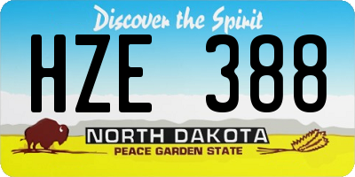 ND license plate HZE388
