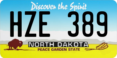 ND license plate HZE389