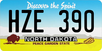 ND license plate HZE390