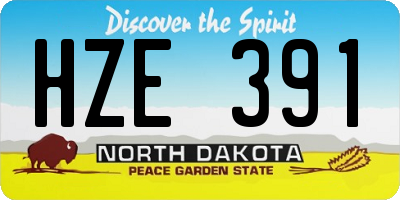 ND license plate HZE391