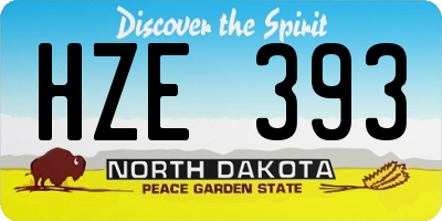 ND license plate HZE393