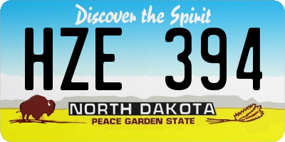 ND license plate HZE394