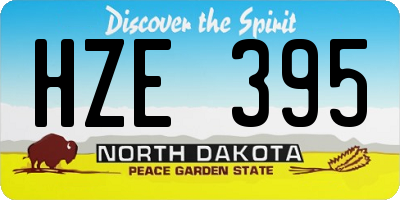 ND license plate HZE395