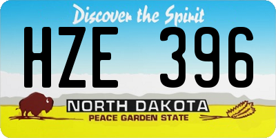 ND license plate HZE396