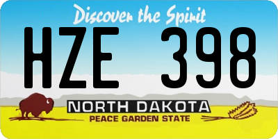 ND license plate HZE398